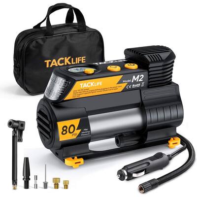 Tacklife Portable Air Compressor 12V DC Digital Auto Tire Inflator Yellow,M2 - N/A