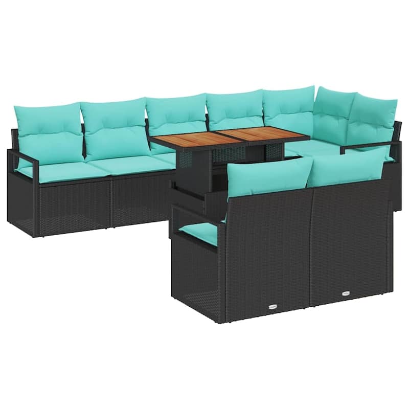 vidaXL 9 Piece Garden Sofa Set with Cushions - 113×48×27.2