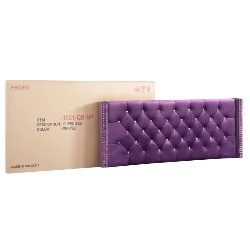 Upholstered Bed with Tufted Headboard - Classic Comfort Design - Bedroom Furniture