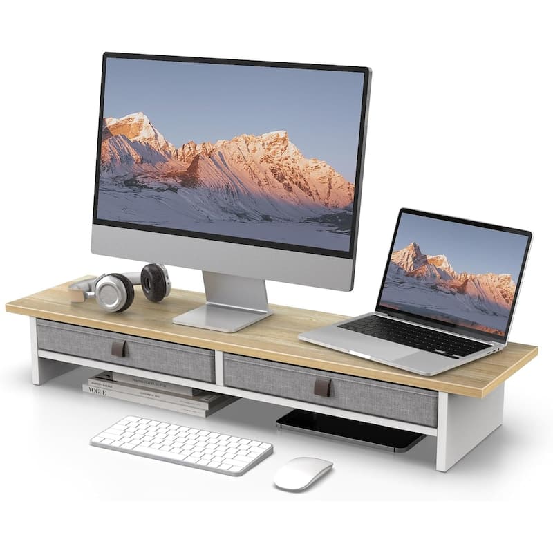 Fenge Dual Monitor Stand, 2 Tiers Monitor Riser for Desk