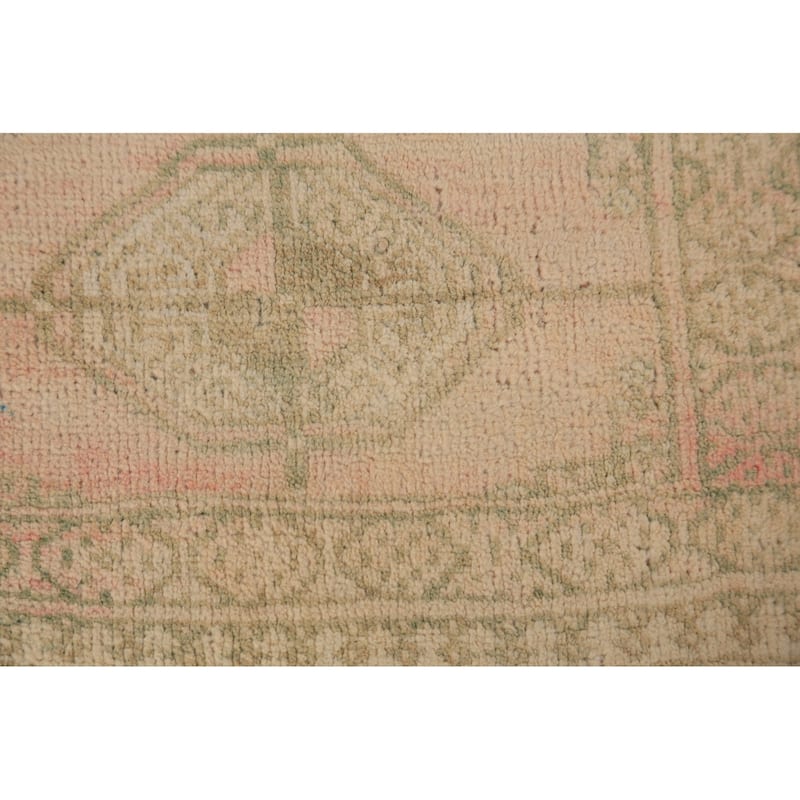 Distressed Pink Balouch Persian Vintage Rug Handmade Wool Carpet - 3'5" x 5'6"
