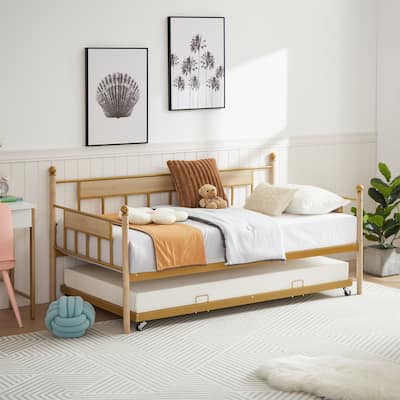 Daybed, sofa bed metal framed with trundle twin size