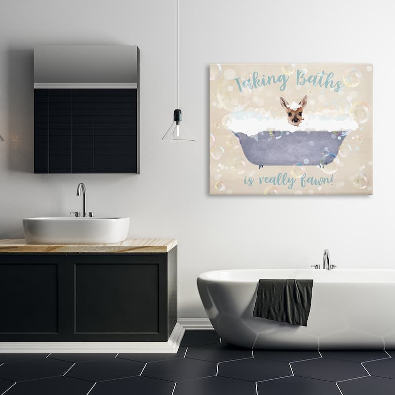 Stupell Taking Baths Is Fawn Canvas Wall Art Design By Susan Arnot