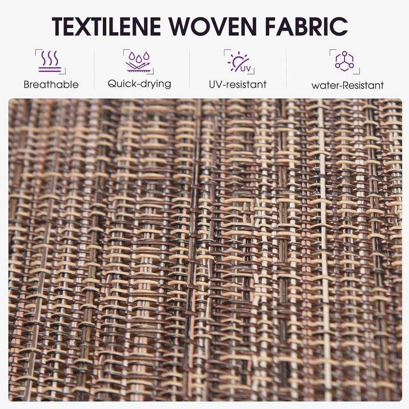 PURPLE LEAF Patio Chaise Lounge Chair Aluminum Recliner with Side Table