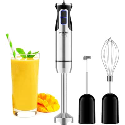 Mueller Immersion Blender Handheld - 8 Speed Stainless Steel Electric Hand Blender, 3 in 1 Emulsion Blender with Turbo Mode