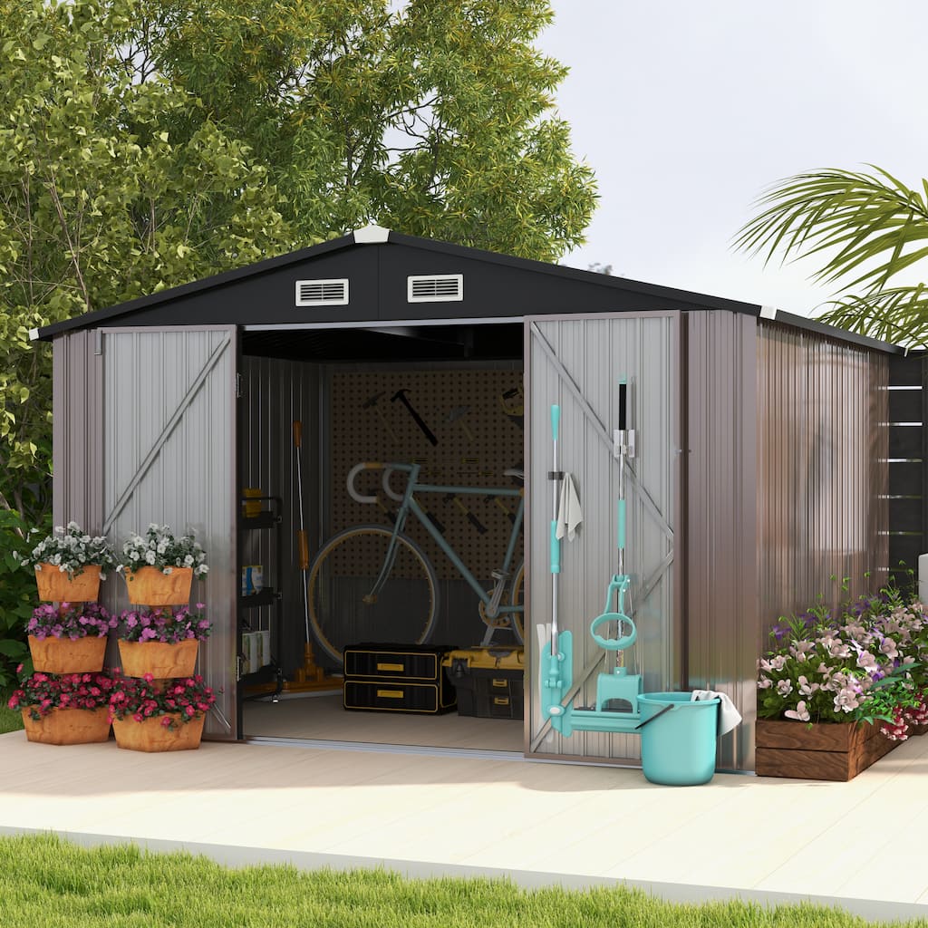 7.6x9.7 FT Outdoor Garden Storage Shed
