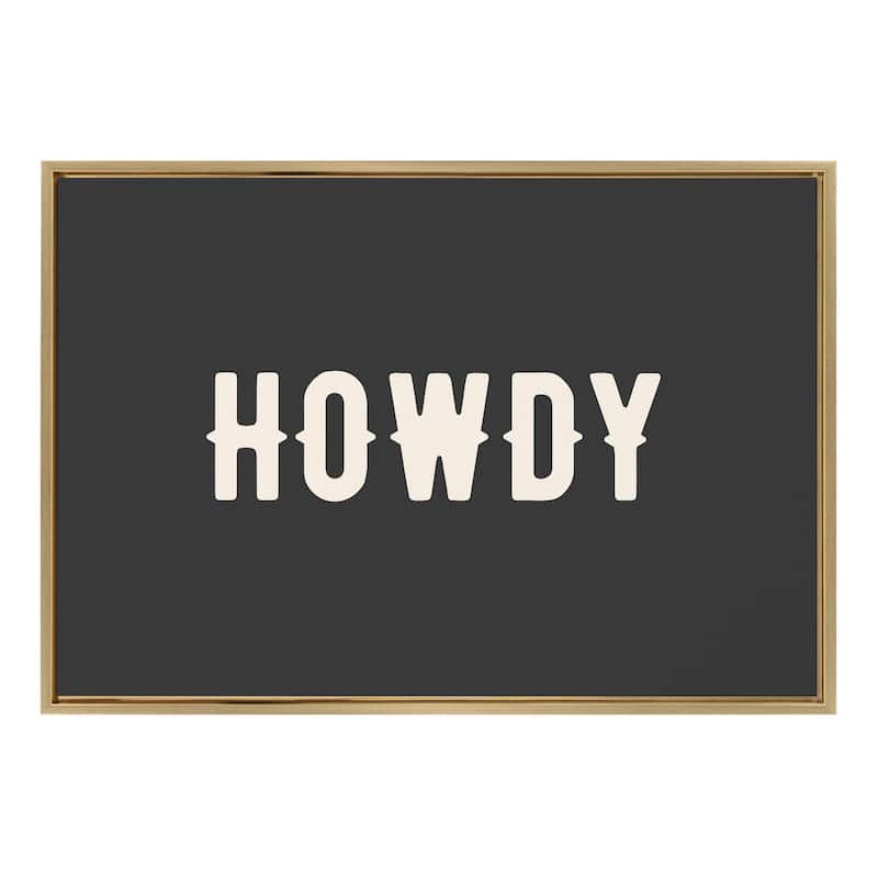 Kate and Laurel Sylvie Howdy Landscape Black Framed Canvas by Honey Island Studio