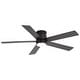 preview thumbnail 29 of 36, 42"/52" Modern Black Flush Mount Ceiling Fan with LED Light and Remote