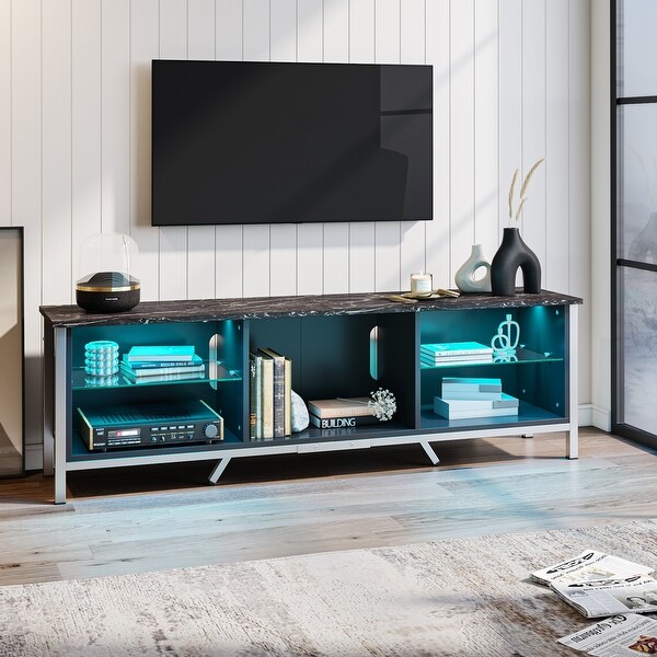 Gaming TV Stand for 75 inch TV Enterteinment Center with LED Lights TV Console 71 inches On Sale Bed Bath Beyond 36645626