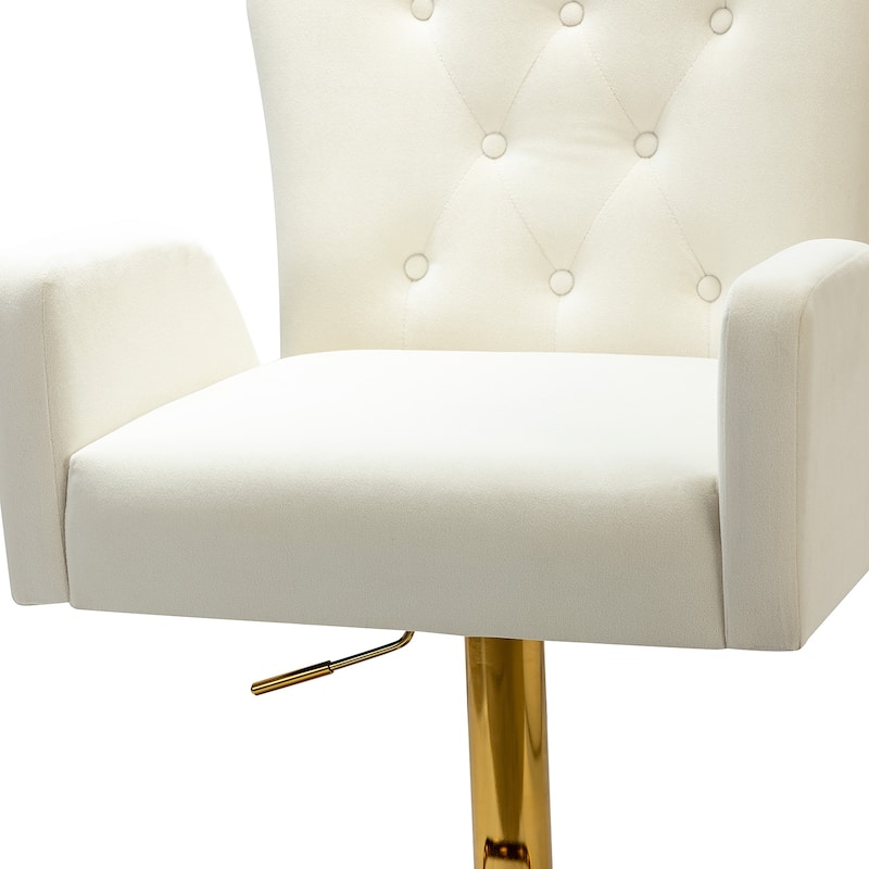 Loreto Modern Tufted Velvet Swivel chair with Adjustable Height Set of 2 by HULALA HOME