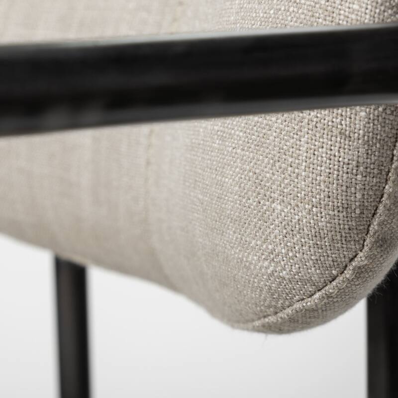 Parker Beige Fabric Seat With Gun Metal Gray Metal Frame Dining Chair - 21.5L x 21.1W x 28.7H
