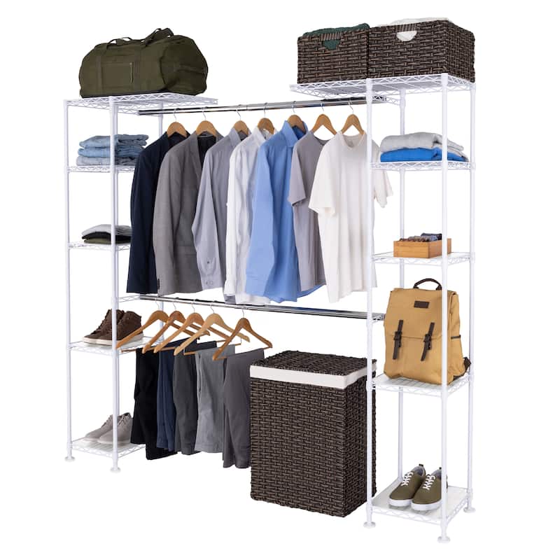 Seville Classics Expandable Closet Organizer System, White