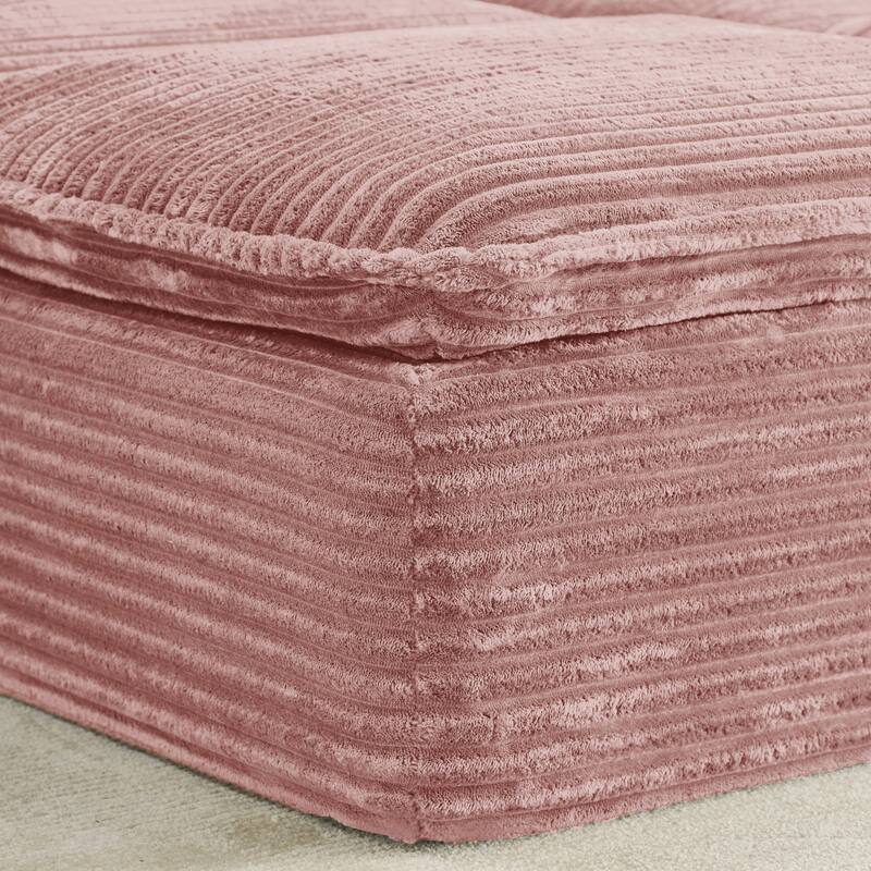 Rossetta 2-Seat Oversized Personalized Corduroy Soft Modular No Assembly Sofa with 2 Movable Ottoman