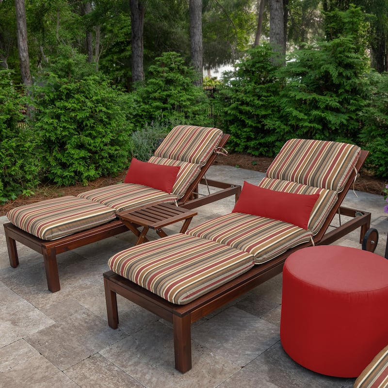 Casual Cushion Sunbrella® Fabric 1-Piece Outdoor Chaise Cushion, 22.5"W x 74"L - 22.5"W x 74"L