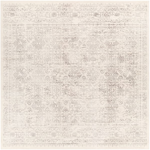 slide 2 of 10, Livabliss Henson Vintage Traditional Area Rug Cream/Grey - 7'10" Square