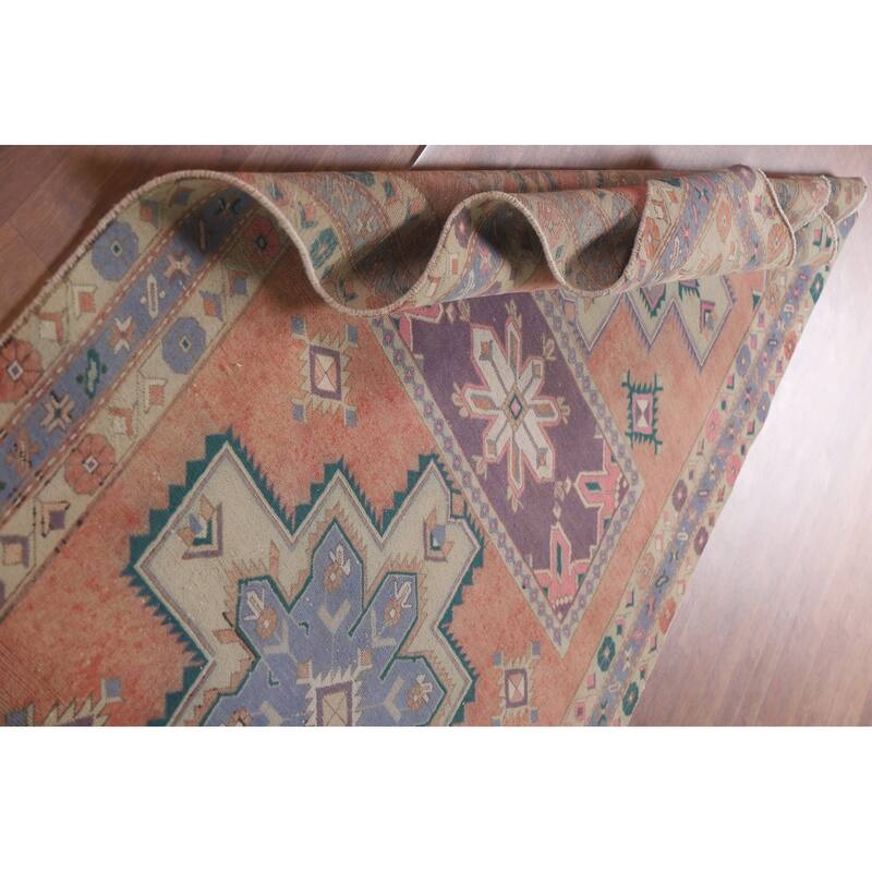 Hand Knotted Oriental 100% Wool Carpet Traditional Tribal Coral Ardebil Area Rug - 11' 1'' X 4' 7''