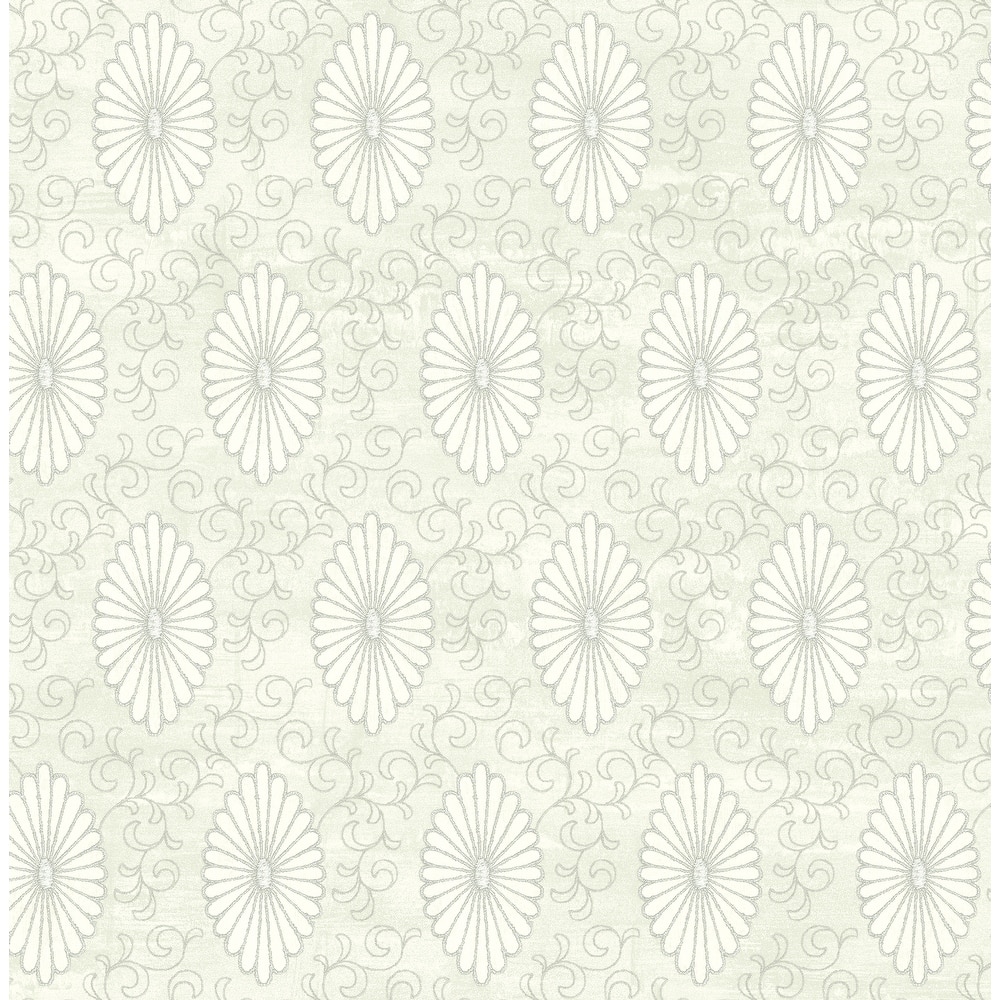 Seabrook Designs Palladium Medallion Unpasted Wallpaper