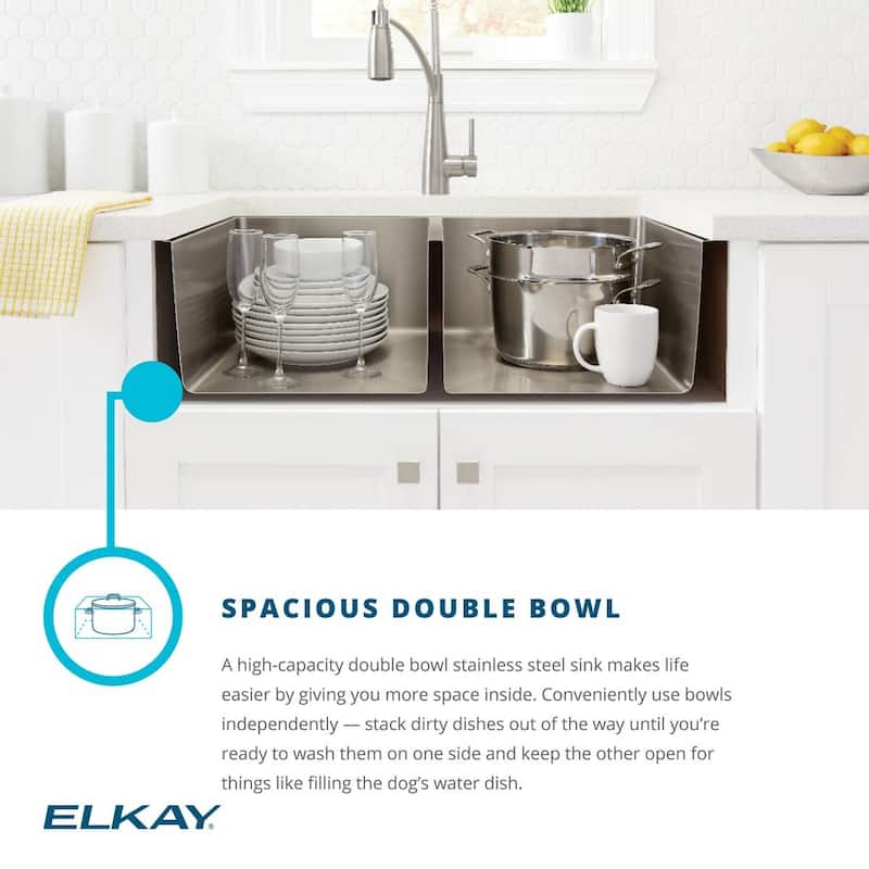 Elkay Crosstown 31-1/2" Undermount Double Basin Stainless Steel