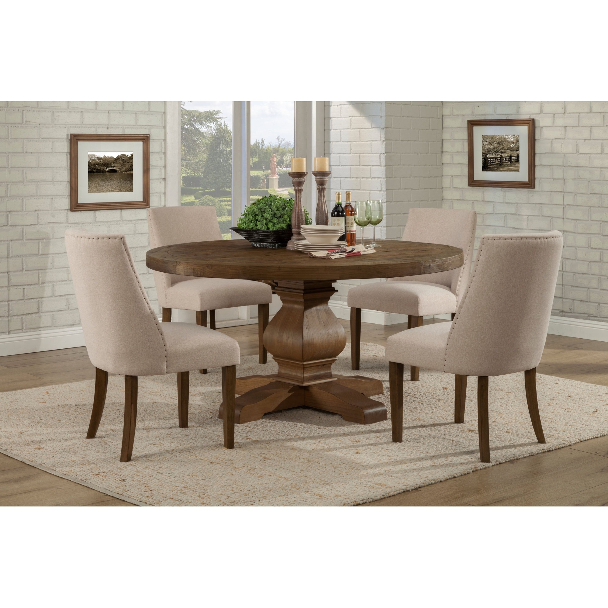 Kensington Round Dining Table, Walnut - Overstock - 37966164