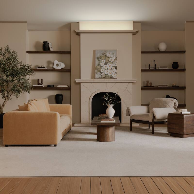 NADAAL STUDIOS Halden Lounge Chair, Spindle-Back Solid Ash Frame with Fold-Over Cushions, Ivory