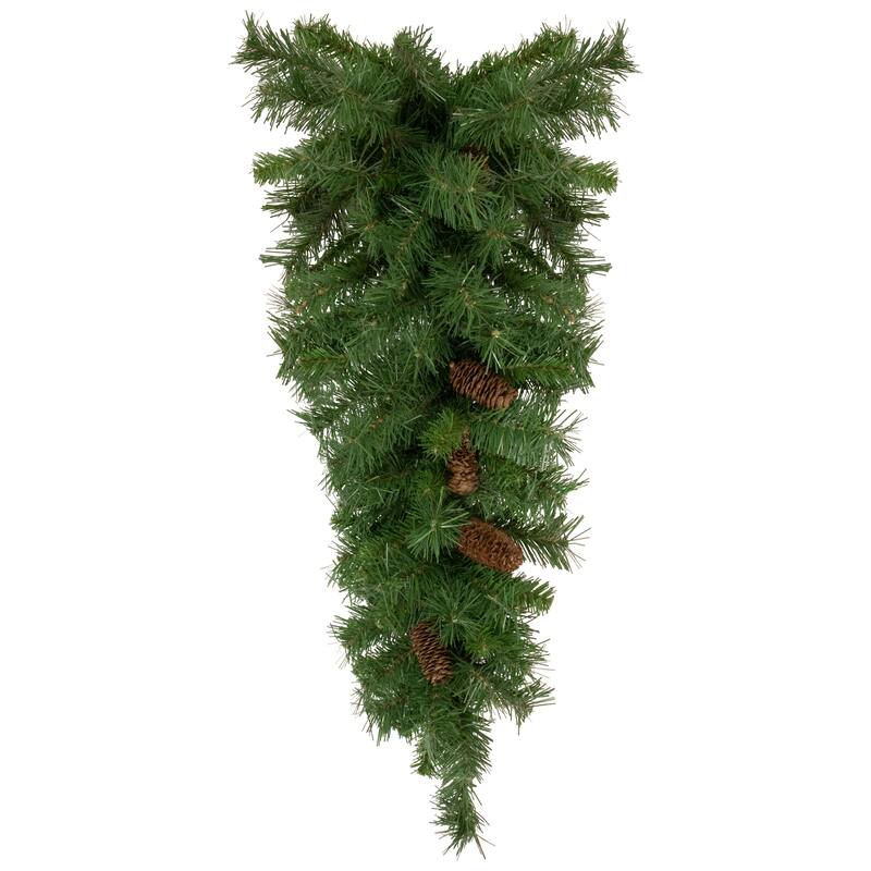Black River Pine Artificial Christmas Teardrop Swag with Pine Cones - 30" - Unlit
