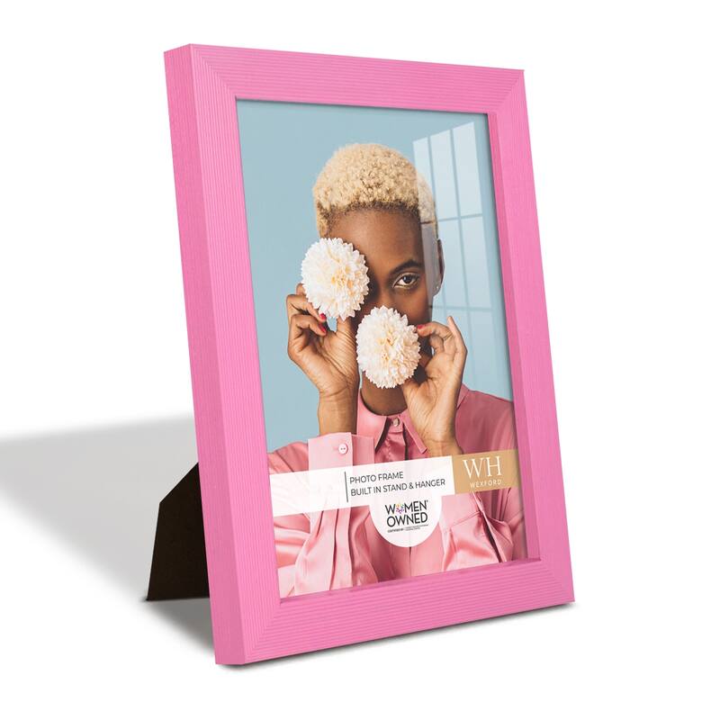 4 Piece Set Solid Wood Picture Frame - Pink - 6x8
