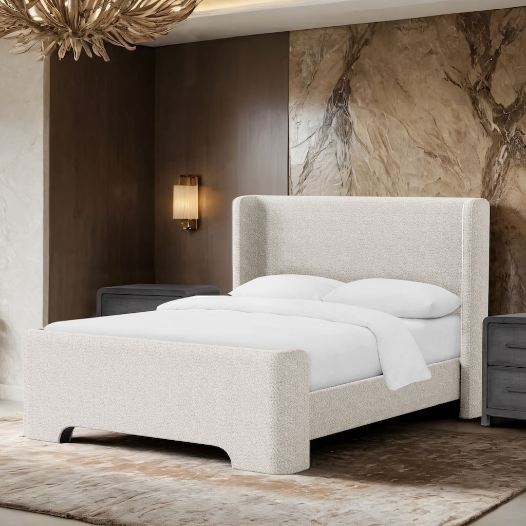 Furniture of America Edur Modern Chenille Fabric Platform Bed