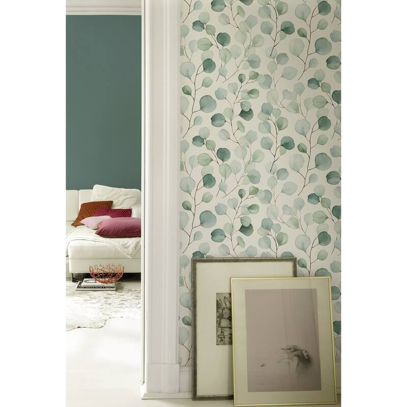 Rasch Elaina Aqua Watercolor Boughs Wallpaper