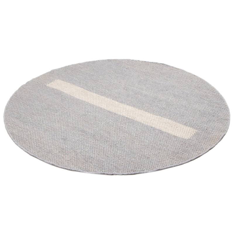 ECARPETGALLERY Braid weave Sienna Grey Wool Rug - 5'10 x 5'10