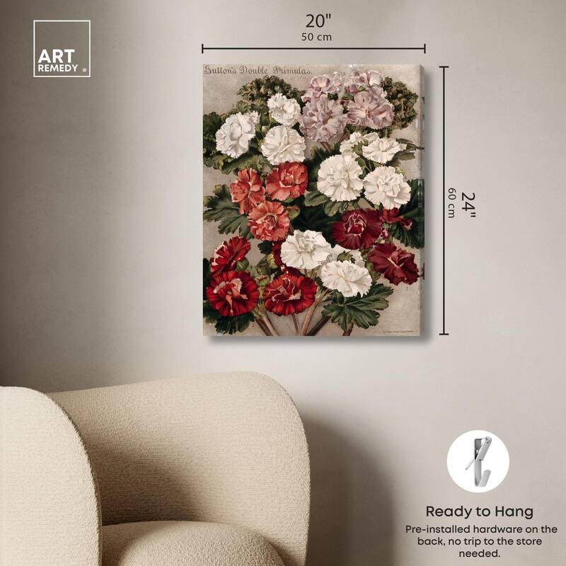 Flowered Primulas Canvas by Art Remedy, Gallery Wrapped