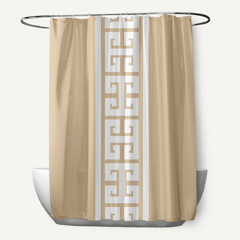 Key Stripedd Print 71x74-inch Shower Curtain - Taupe