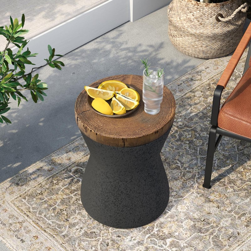 COSIEST Faux-Wood Top Side Table