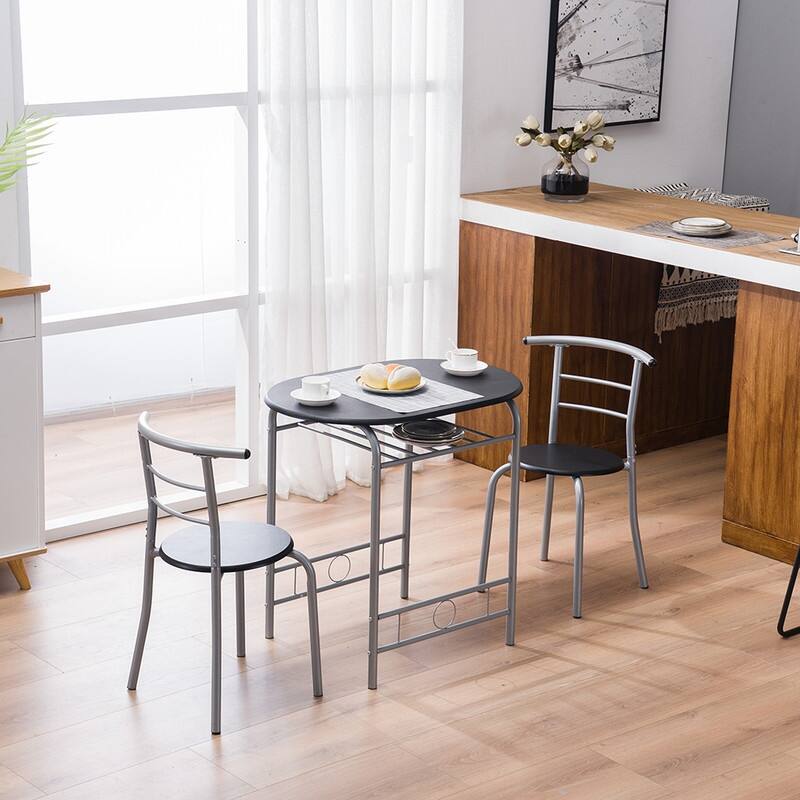 Porch & Den Matomandy Metal 3-piece Bistro Set - Black