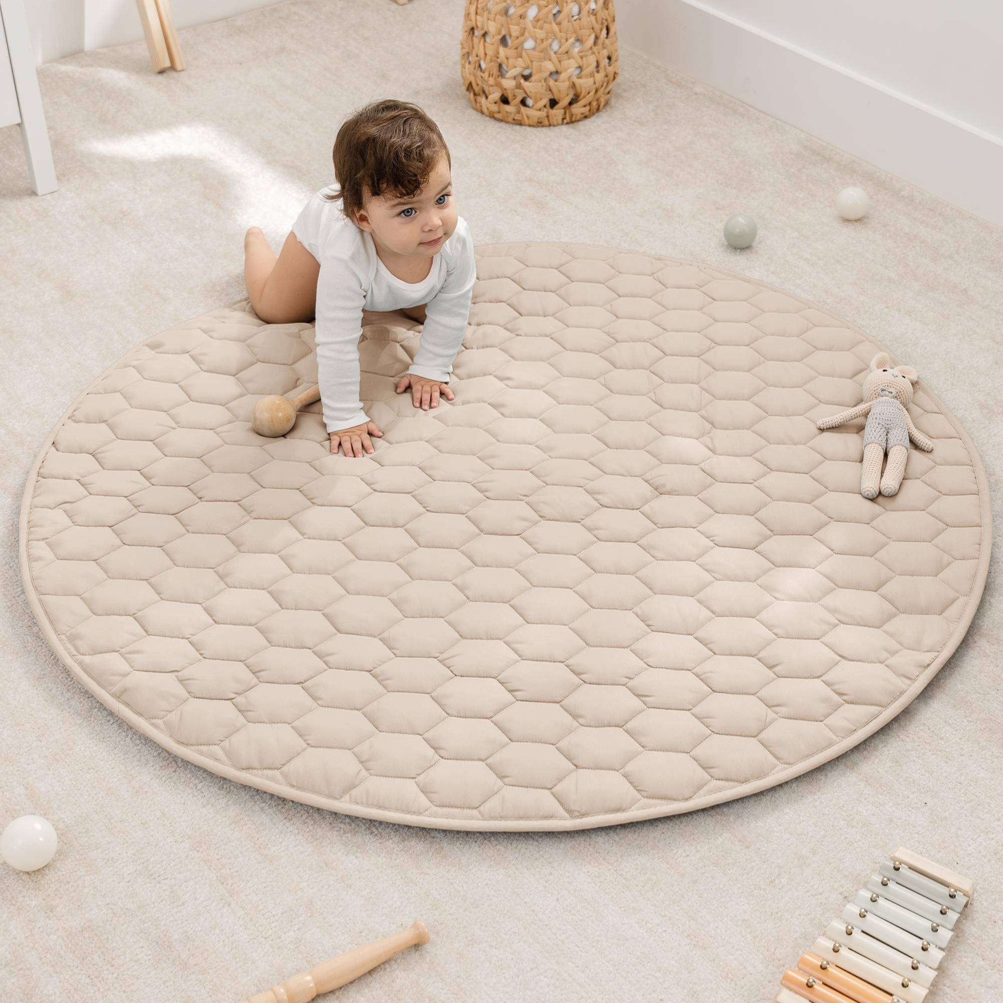 Premium Play Mat, Quilted Baby Mat for Floor by Comfy Cubs