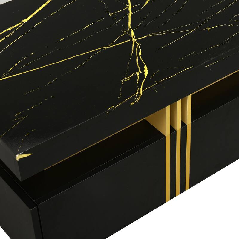 Contemporary Coffee Table with Faux Marble Top