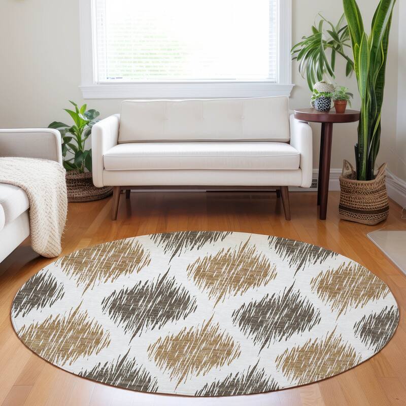 Machine Washable Indoor/ Outdoor Chantille Contemporary Geo Rug