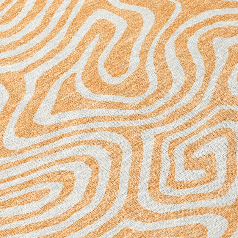 Machine Washable Indoor/ Outdoor Abstract Modern Chantille Rug