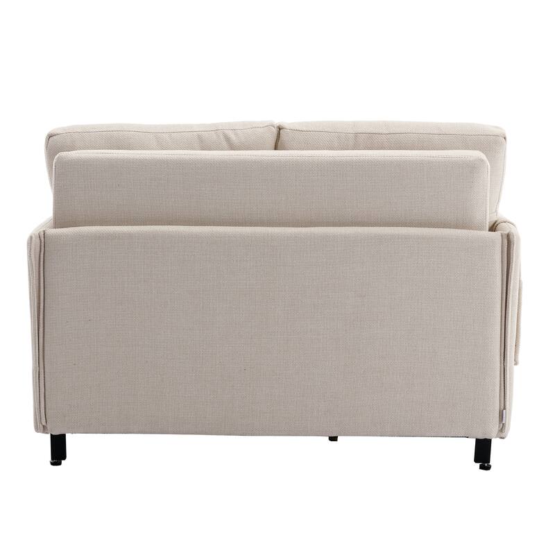 Modern Velvet Loveseat Couch with Pull Out Bed