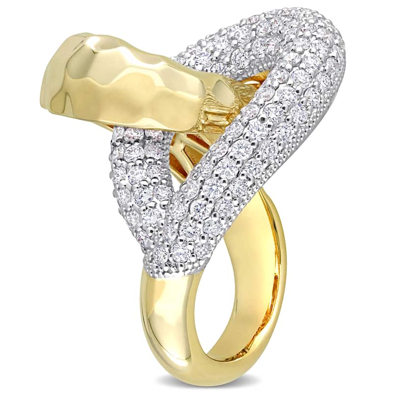 Miadora 2ct TDW Diamond Swirl Ring in 14k Yellow Gold