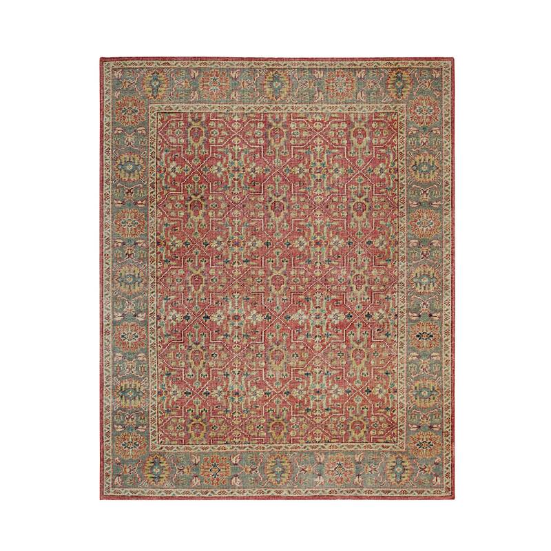 Rust Hand Knotted Wool Classic Rug 10' x 14' - All Over Pattern Elegant Fine Knot Highly Desired - N/A