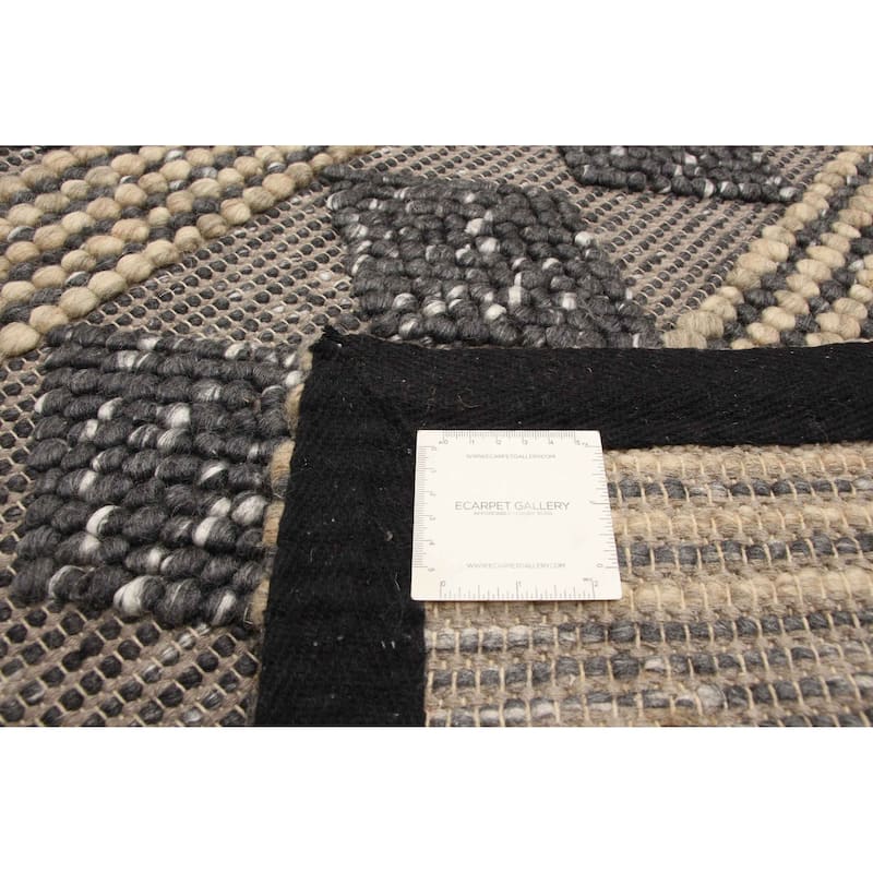ECARPETGALLERY Braid weave Sienna Grey, Taupe Wool Rug - 5'0 x 6'9