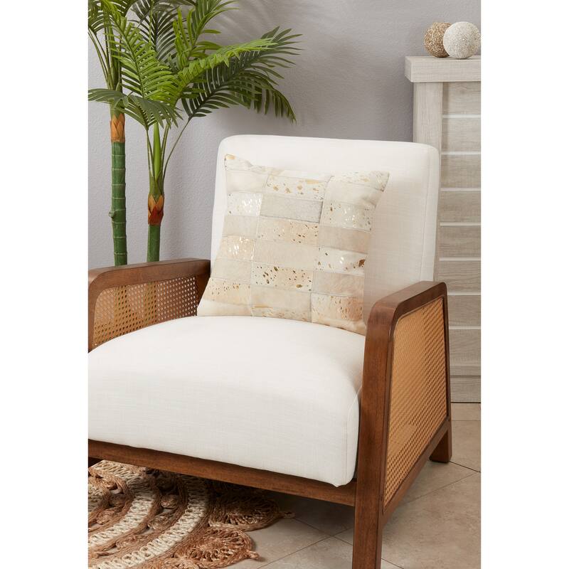 Chic Hair On Leather Throw Pillow