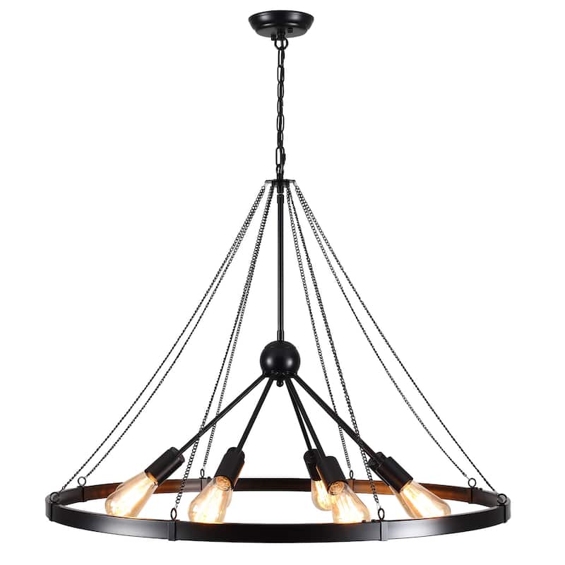 8-Light Circle Wagon Wheel Chandelier Linear Sputnik Chandelier Lighting for Kitchen Island