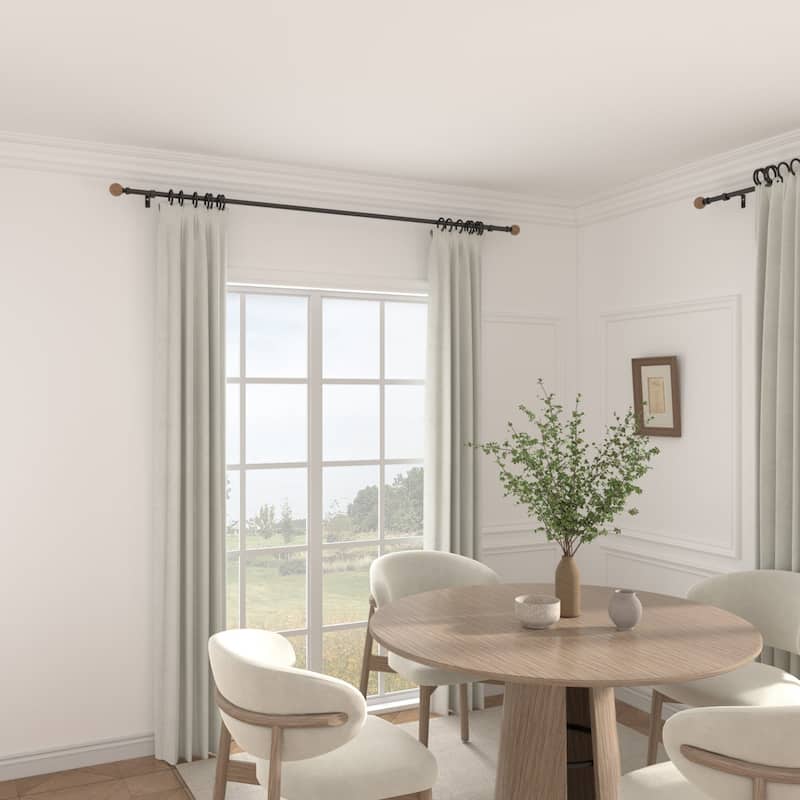 Acroma Adjustable Single Curtain Rod with Globe Ball Finial