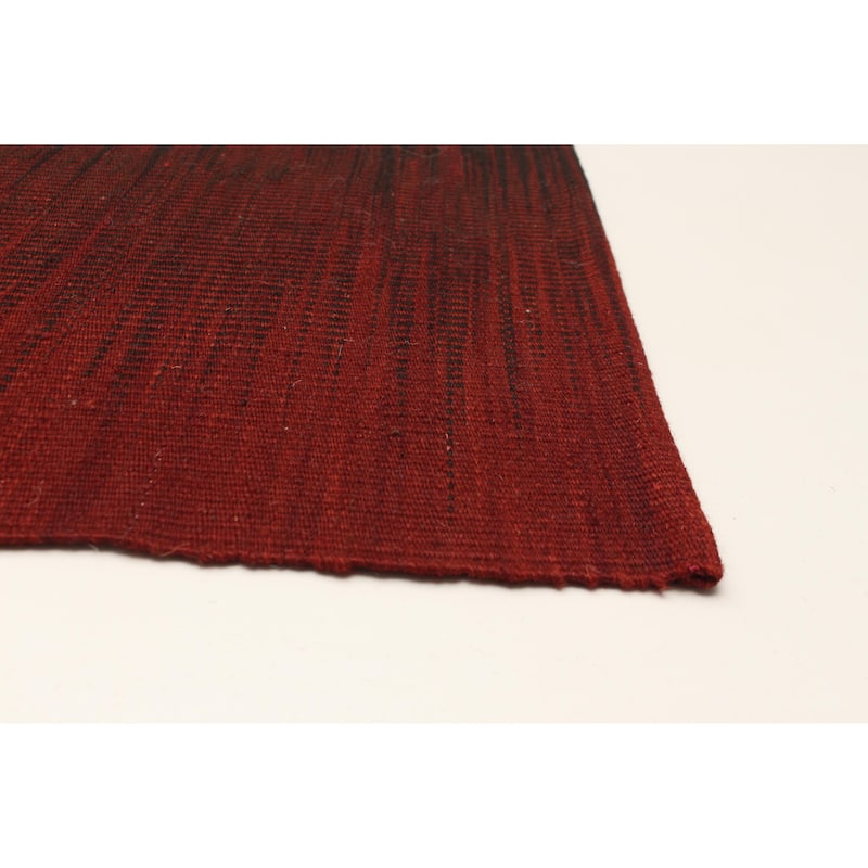 ECARPETGALLERY Flat-Weave Ankara FW Red Wool Kilim - 6'8 x 9'3