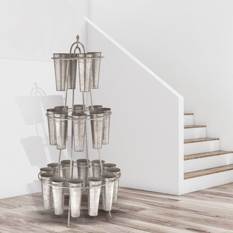59" Metal 3 Tier Round Flower Rack