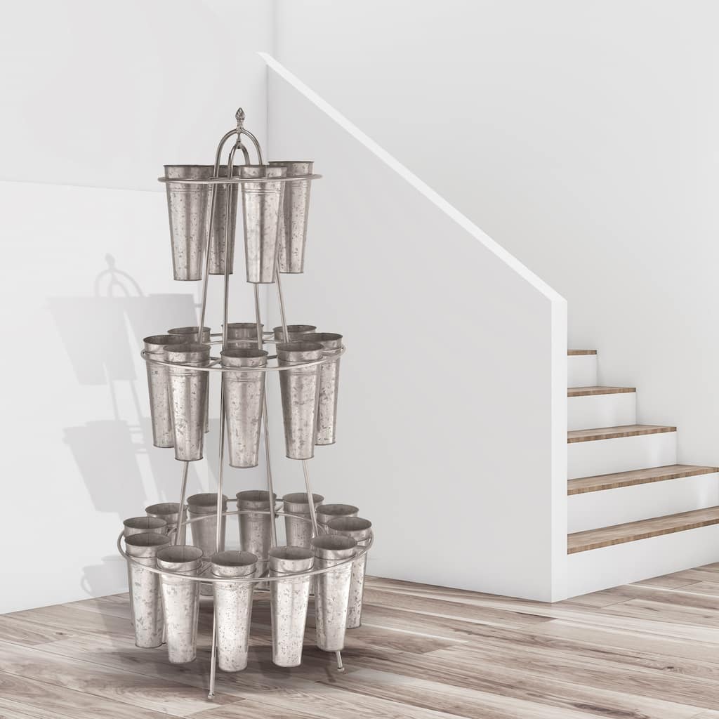 59" Metal 3 Tier Round Flower Rack