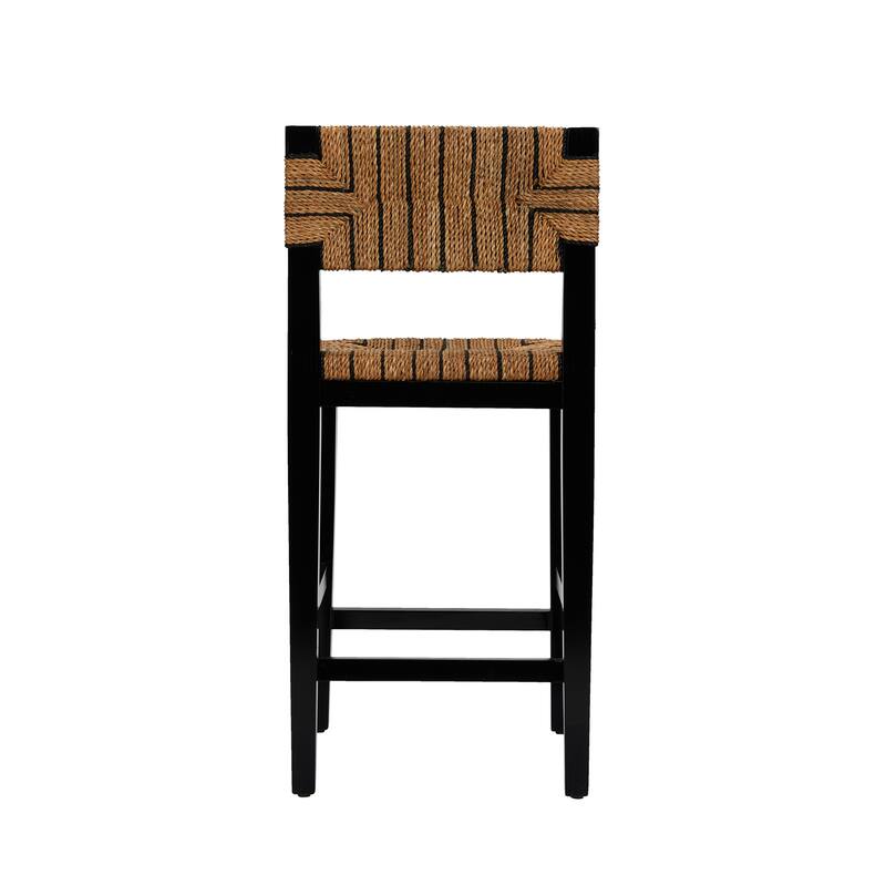 Willowbrook Solid Wood and Natural Woven Seagrass Rope Counter Stool