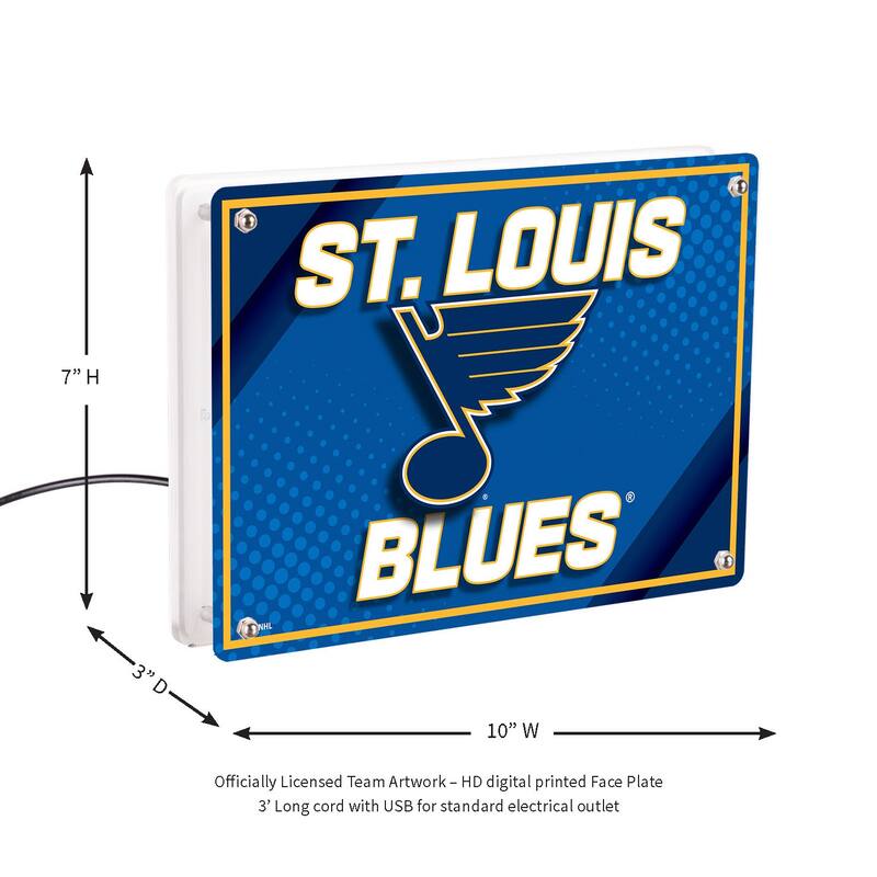St Louis Blues LED Lighted Sign - Baby Blue