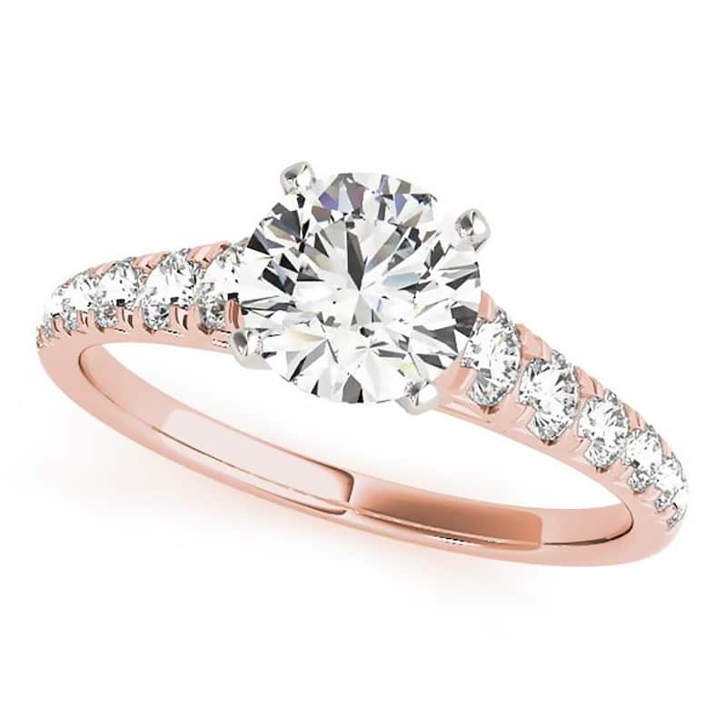 Auriya 14k Gold 1 4/5ctw Classic Moissanite Engagement Ring - Rose - 7.5